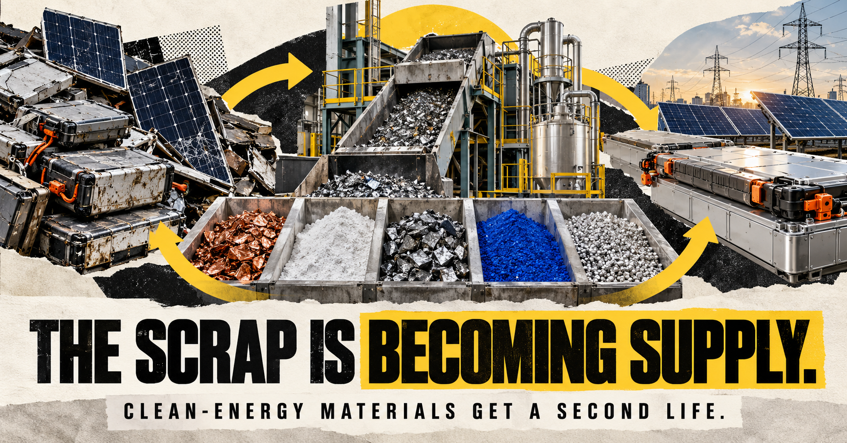 CLEAN-ENERGY SCRAP IS BECOMING NEW MATERIAL SUPPLY.