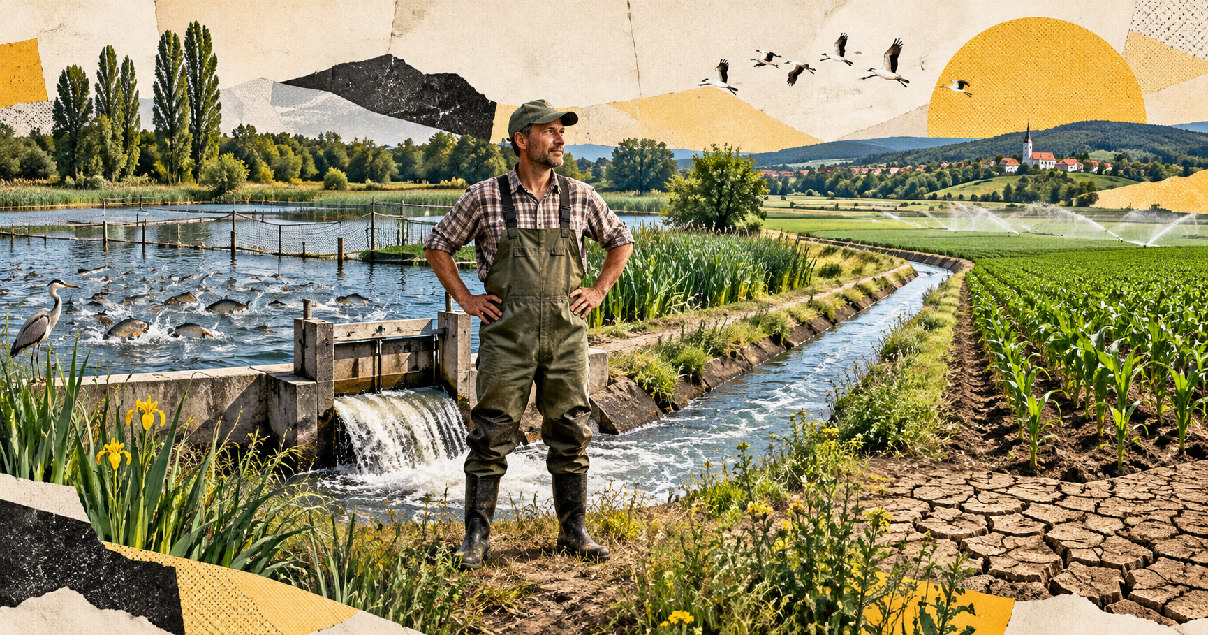 HUNGARY IS REUSING FISH-FARM WATER ON DROUGHT-HIT LAND.