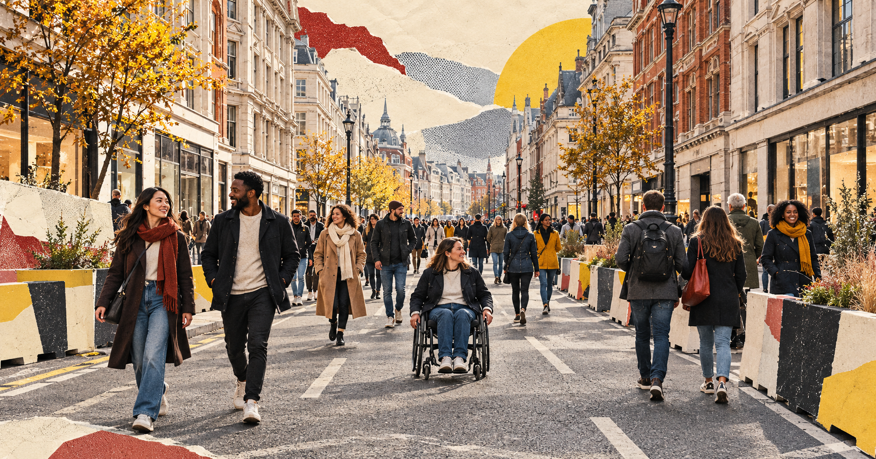 Oxford Street is now traffic-free for nearly a kilometre.